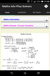 Provides Maths Info And Solvers for equations